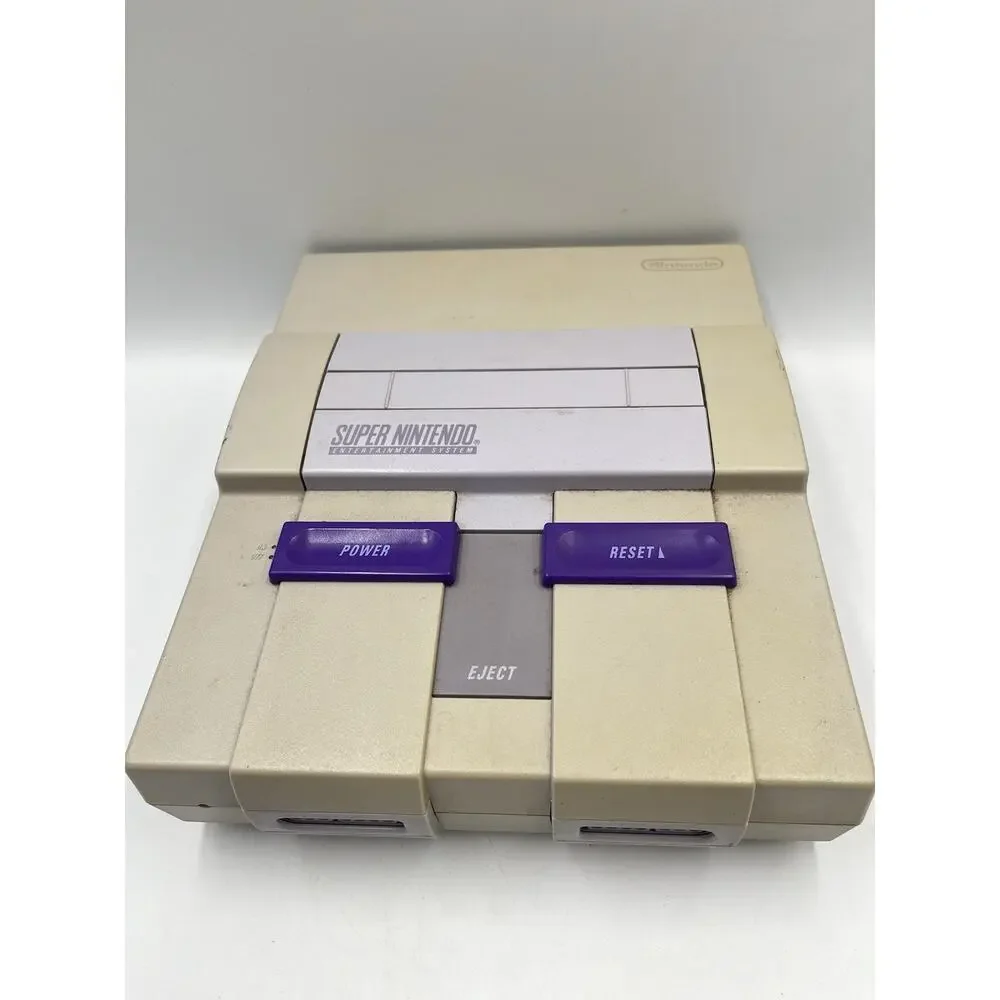 Super Nintendo SNES Console w/ 1 OEM Controller + All OEM Cords - TESTED